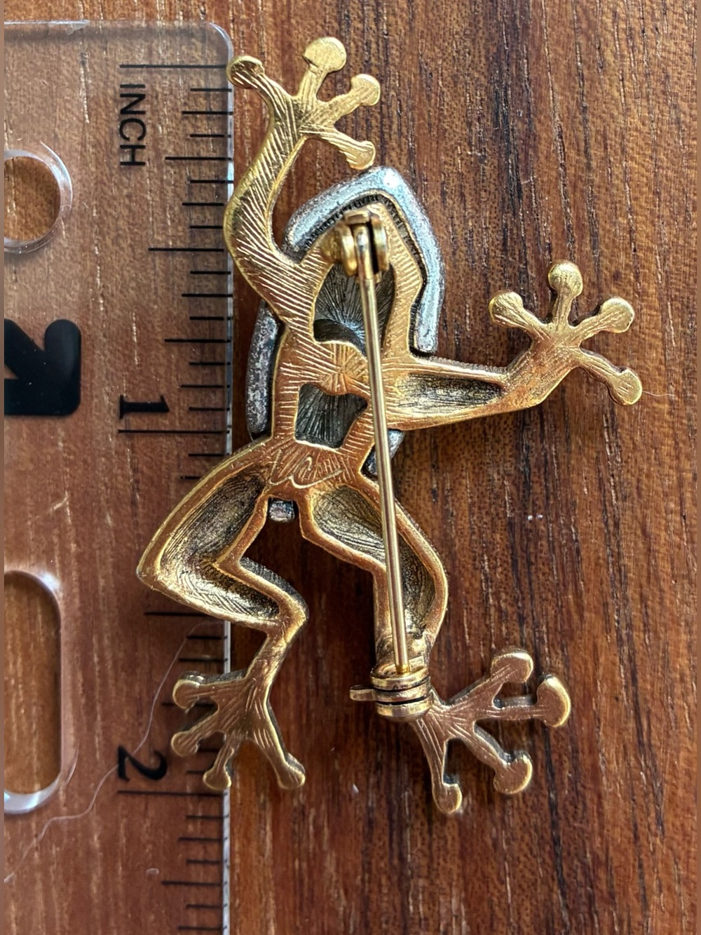 Lot of 5 VTG Frog Reptile Brooch Gold Tone Green Rhinestone Liz Claiborne - Picture 7 of 11